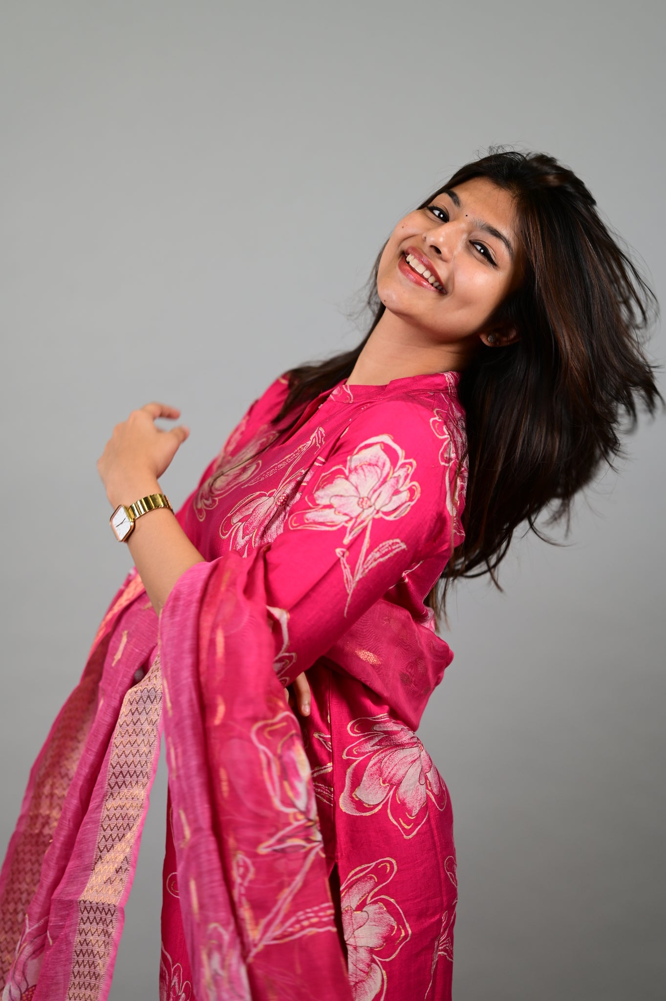 Samyuktha printed salwar in pink