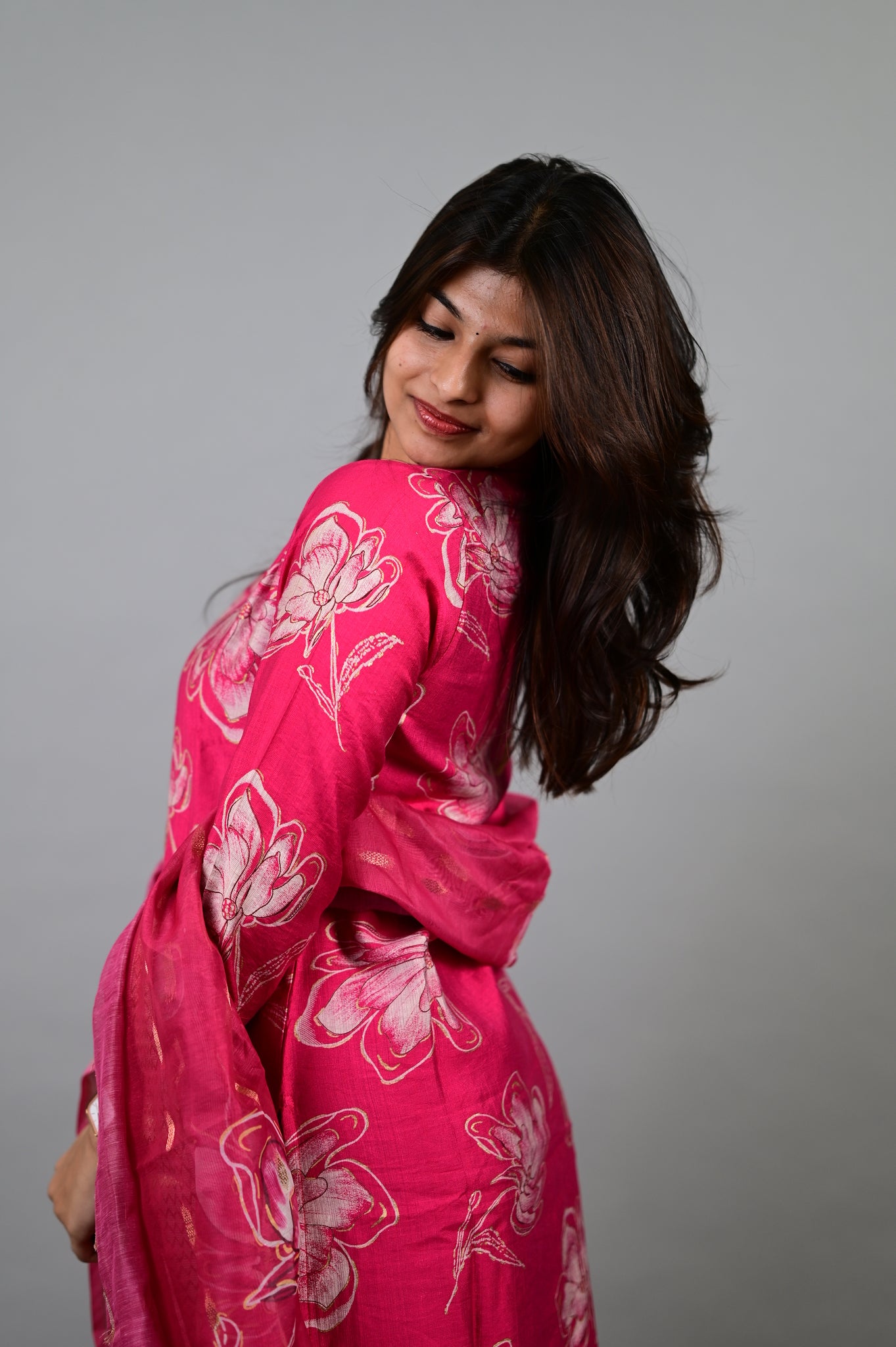 Samyuktha printed salwar in pink