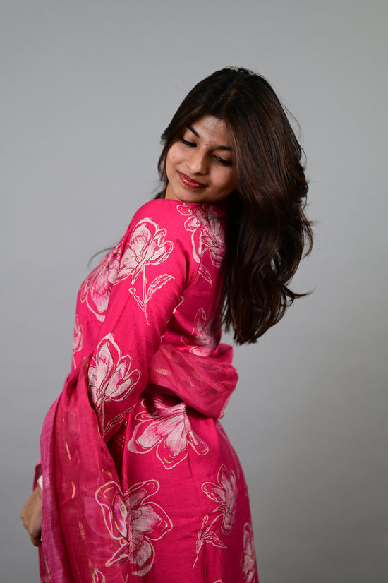 Samyuktha printed salwar in pink