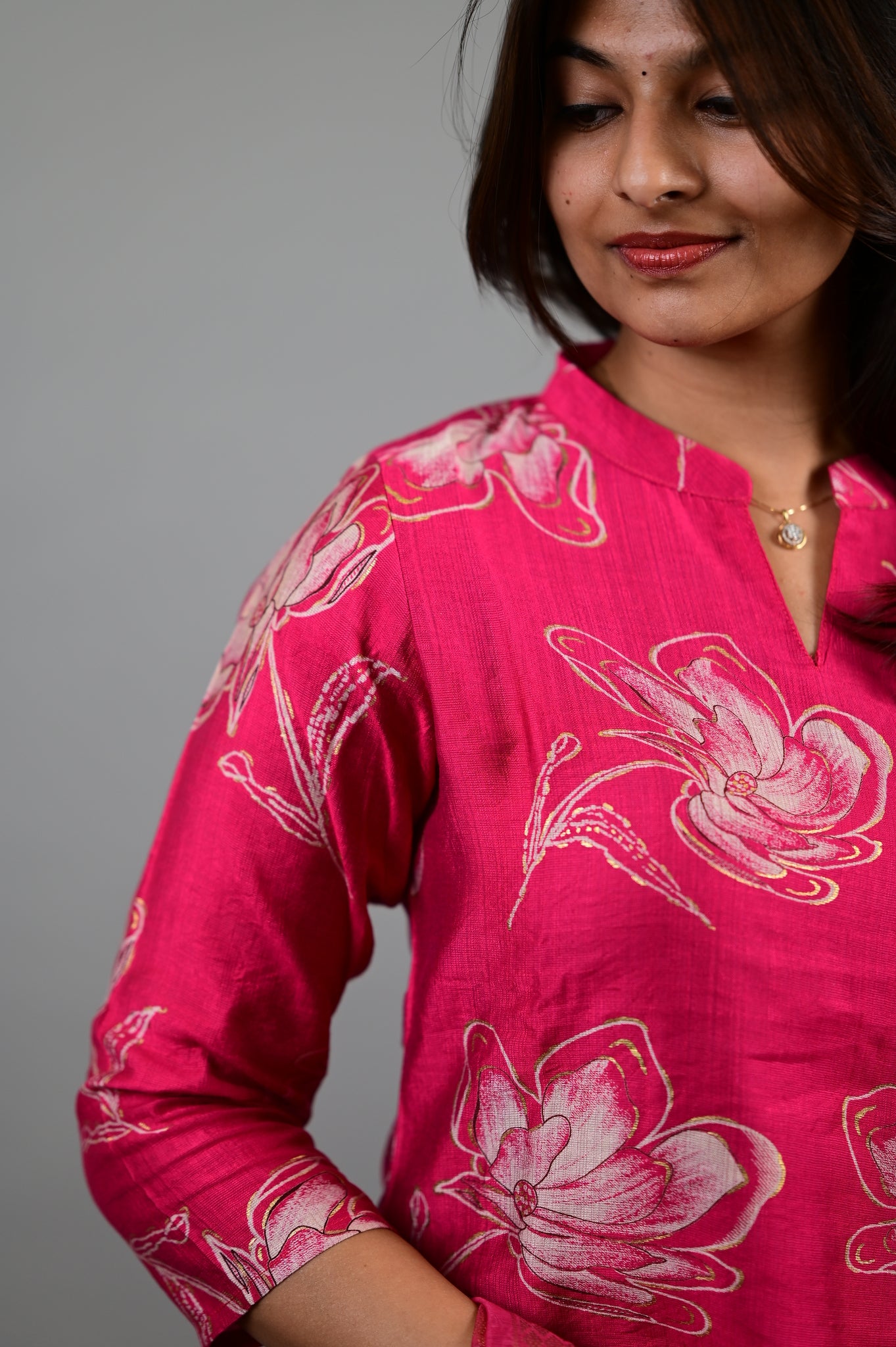 Samyuktha printed salwar in pink