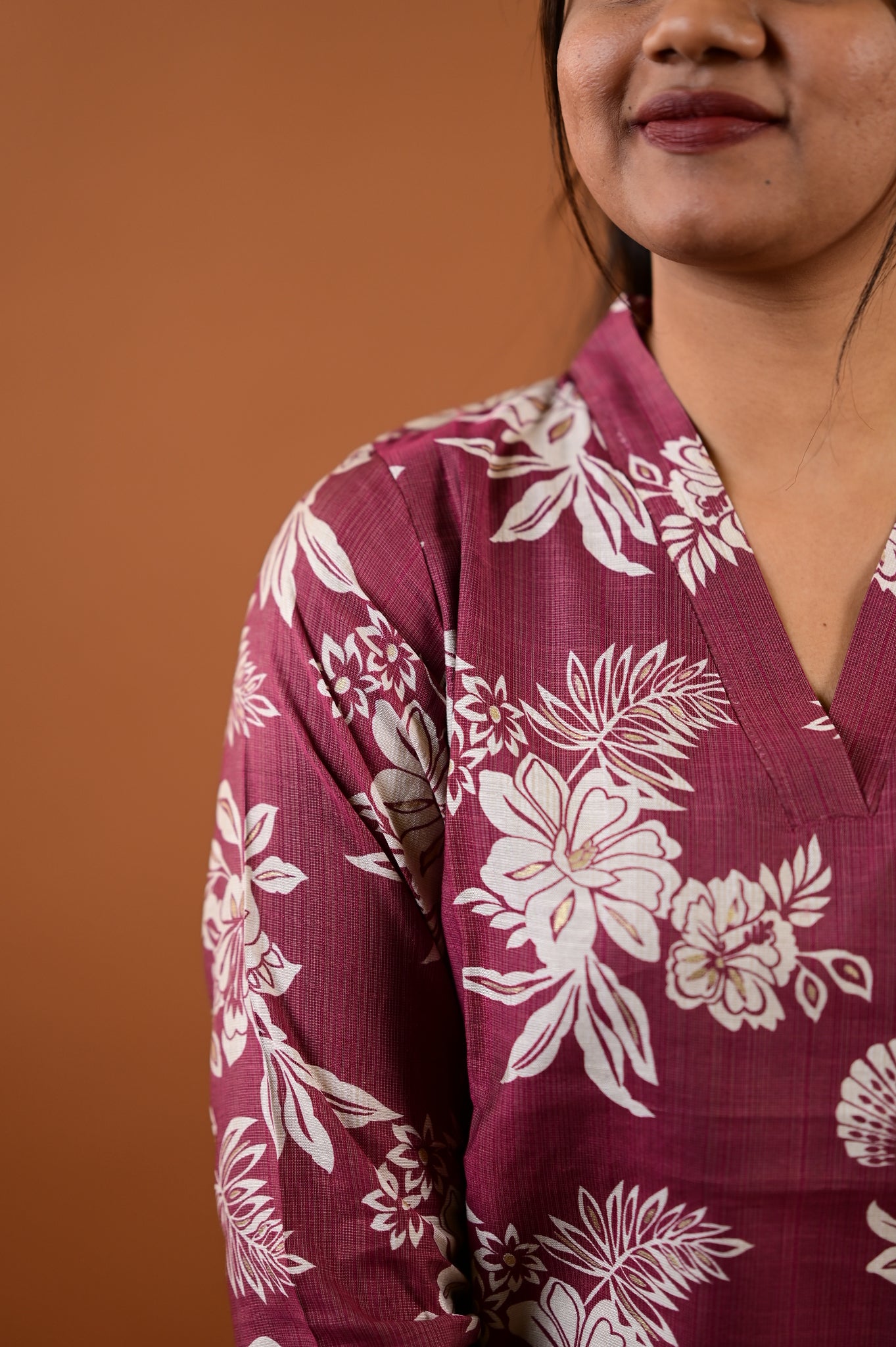 Revathi salwar set in light maroon in vertican fabric