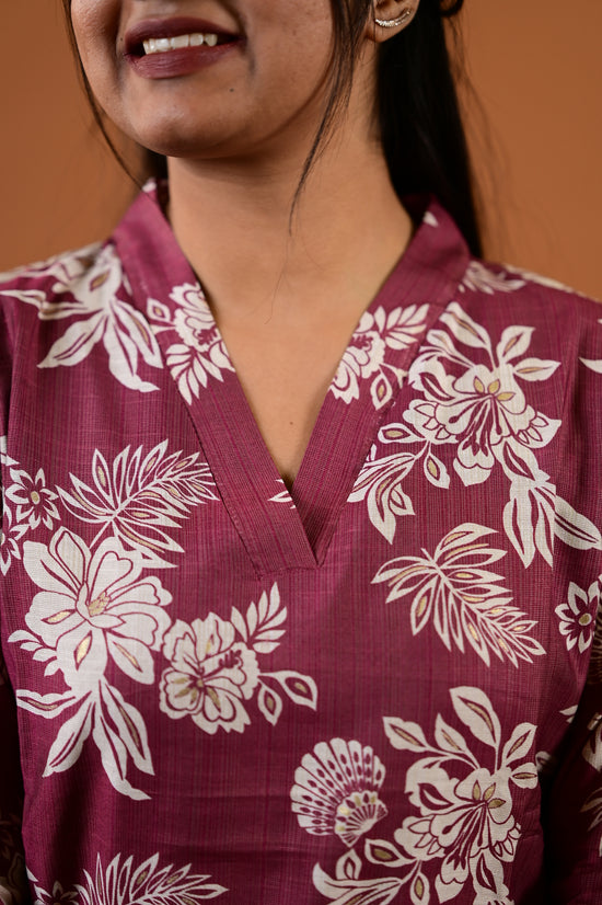 Revathi salwar set in light maroon in vertican fabric