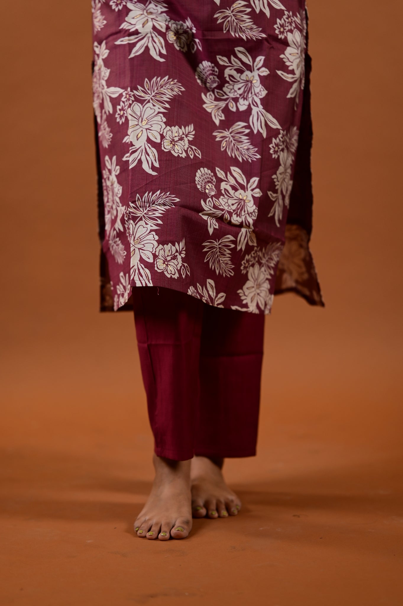 Revathi salwar set in light maroon in vertican fabric