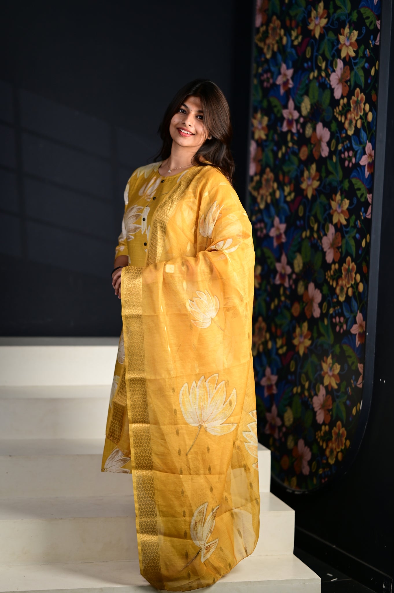 Akshara salwar set in yellow