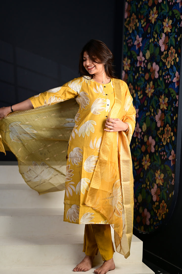 Akshara salwar set in yellow