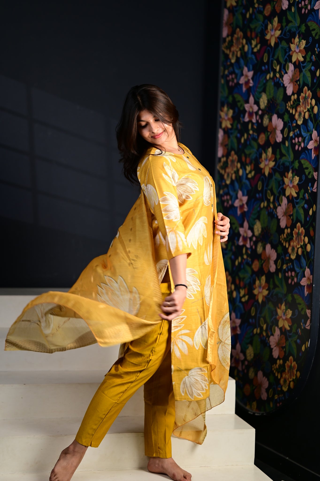 Akshara salwar set in yellow