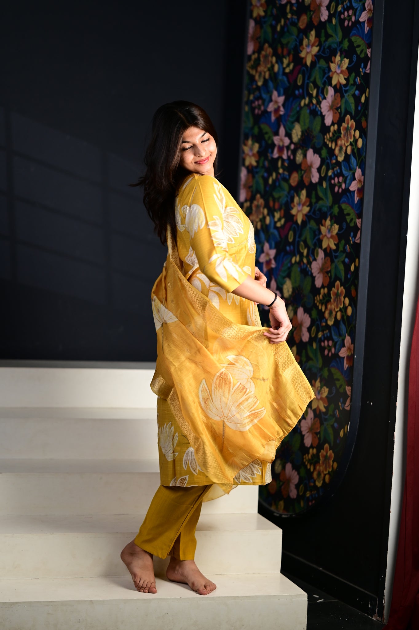 Akshara salwar set in yellow