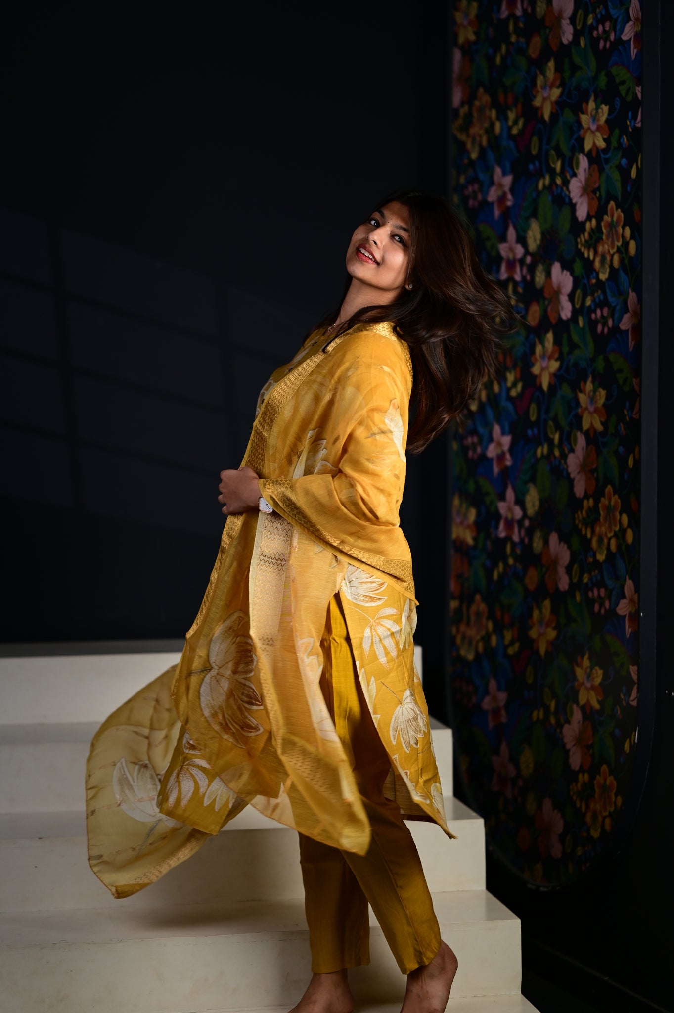 Akshara salwar set in yellow