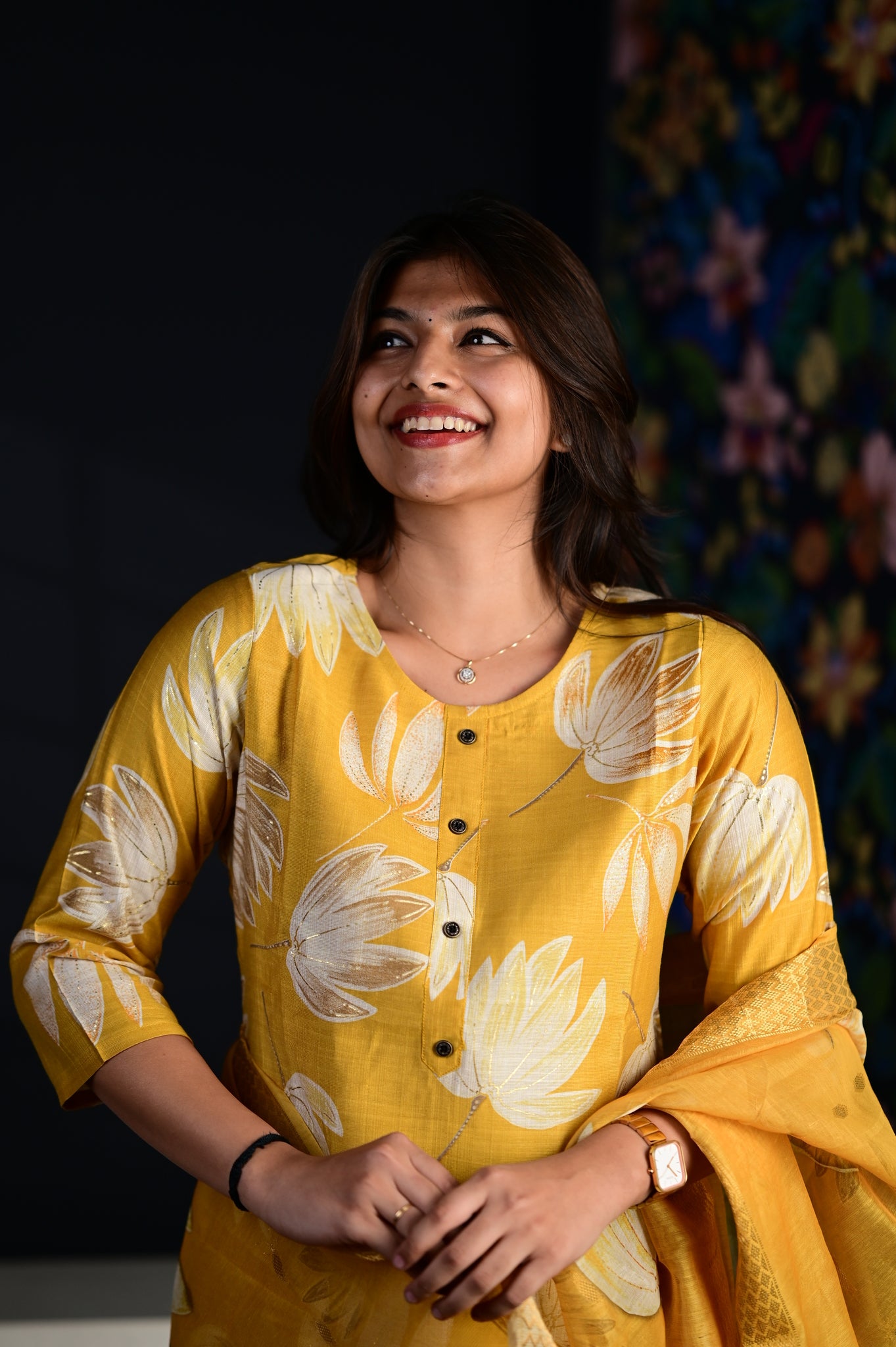 Akshara salwar set in yellow