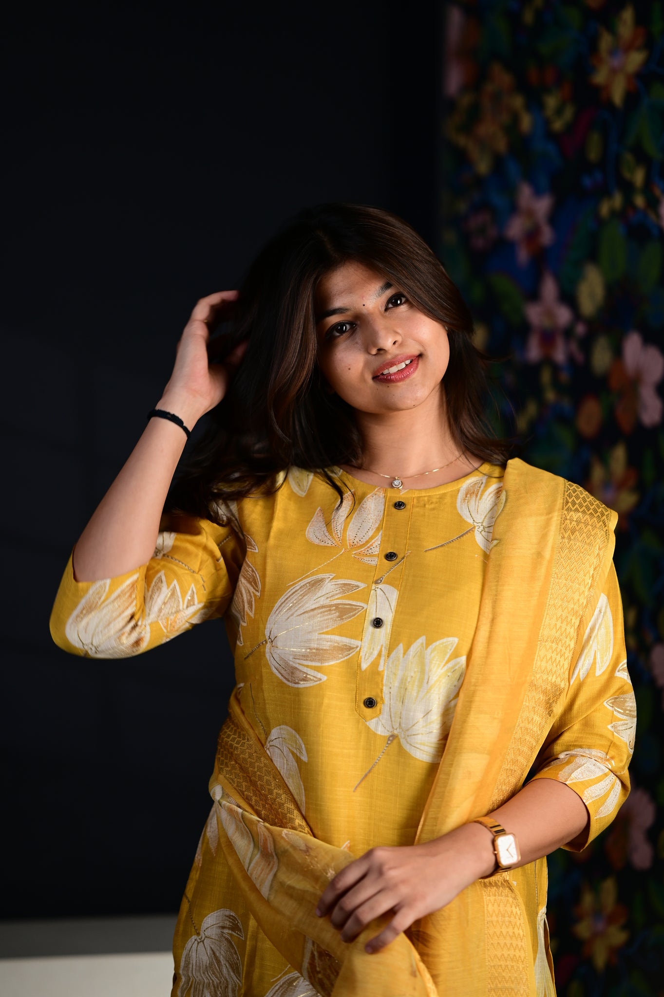Akshara salwar set in yellow