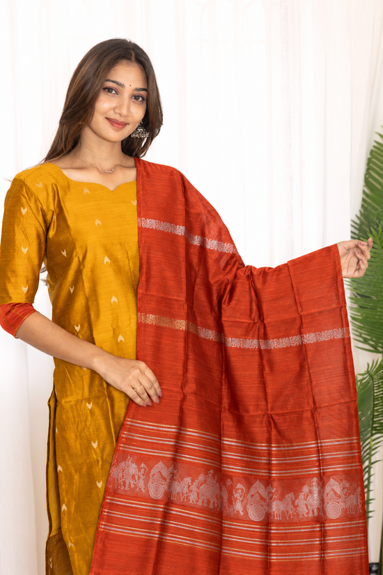 Disha salwar set in golden mustard