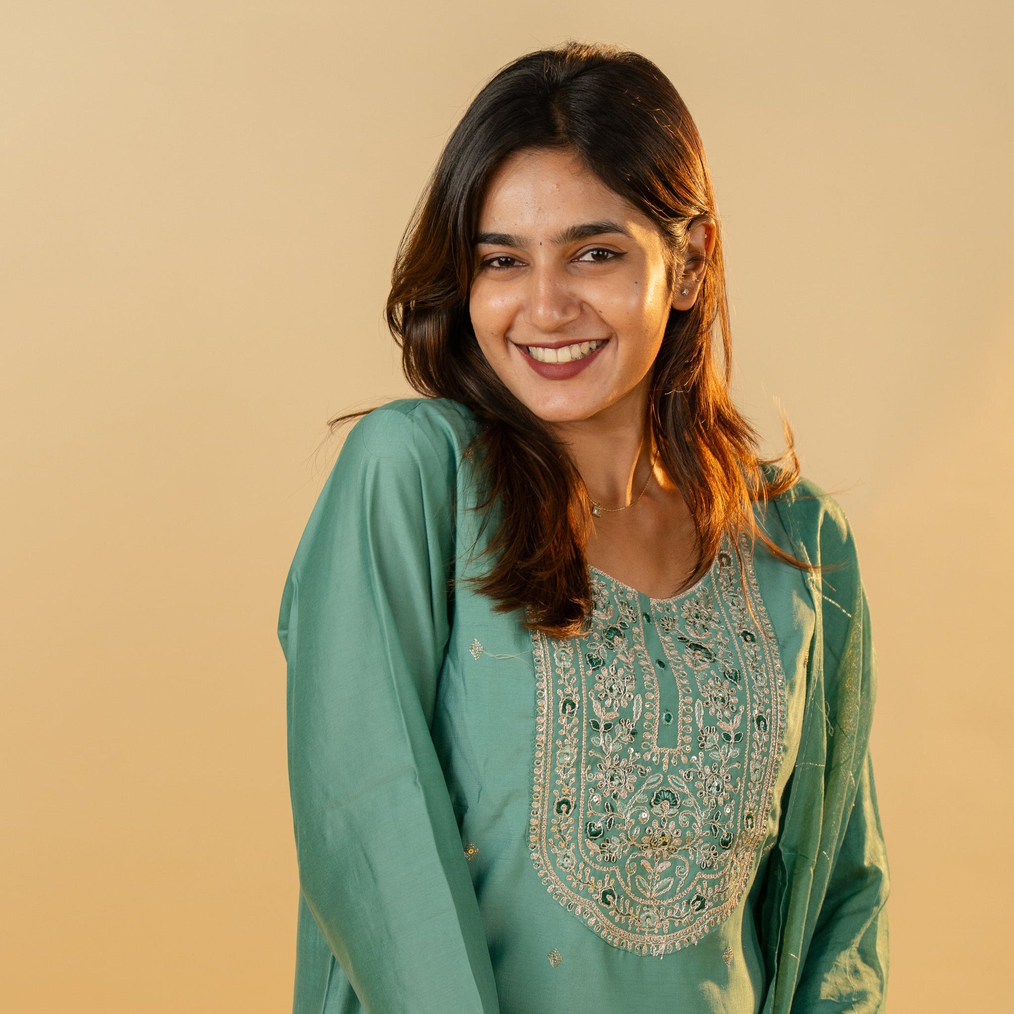 Srivalli salwar set in sea green