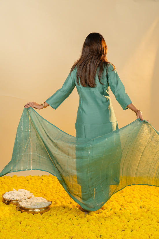 Srivalli salwar set in sea green