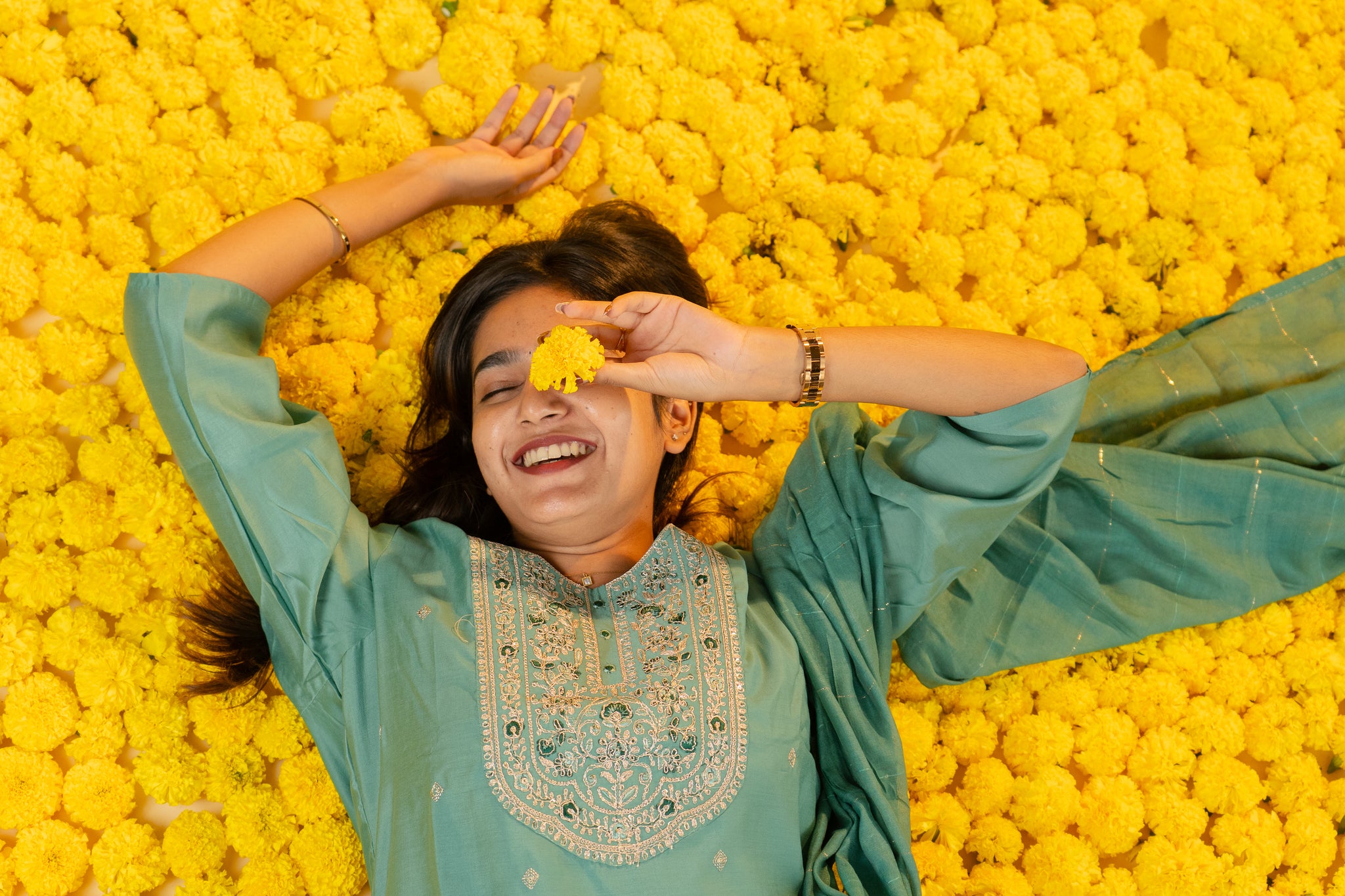 Srivalli salwar set in sea green