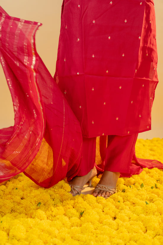 Srivalli salwar set in Rani Pink