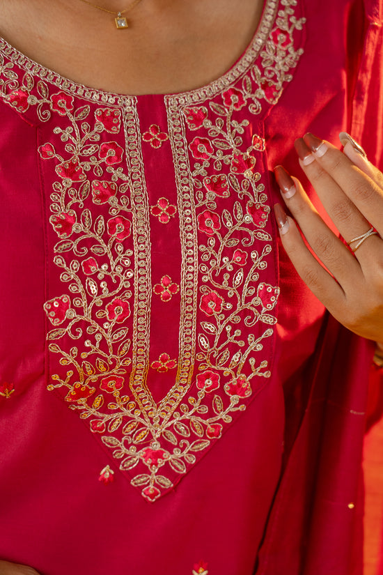 Srivalli salwar set in Rani Pink