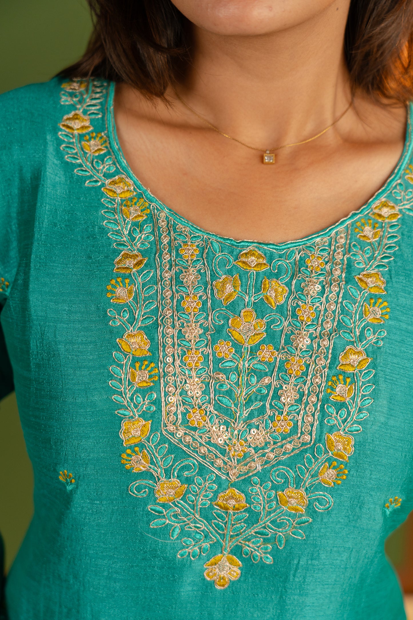 Meenakshi kurti in turquoise blue