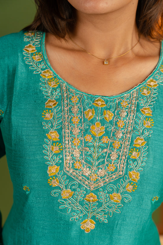 Meenakshi kurti in turquoise blue