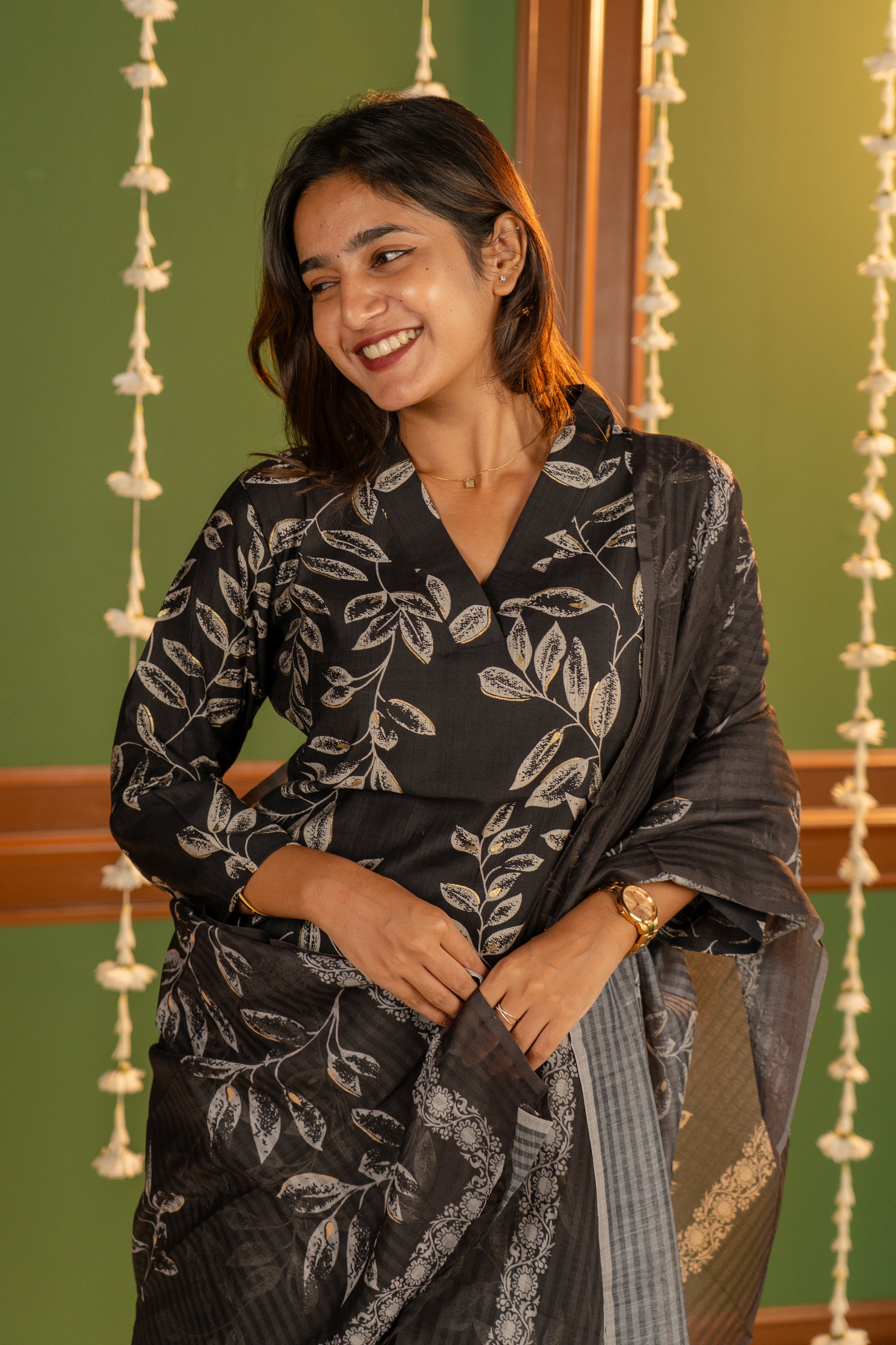 Iraaya salwar set in black