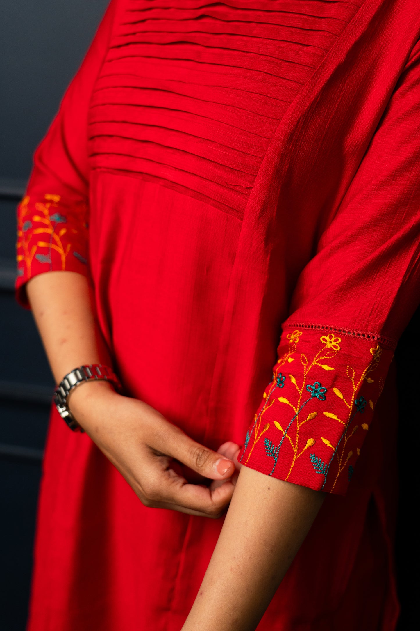 Shravani salwar set in red