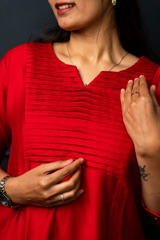 Shravani salwar set in red