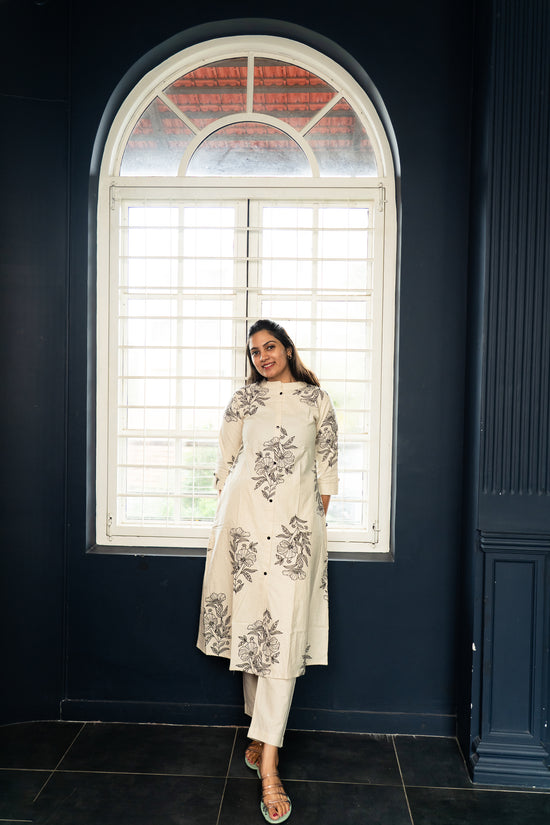 Raga floral pattern salwar set in offwhite