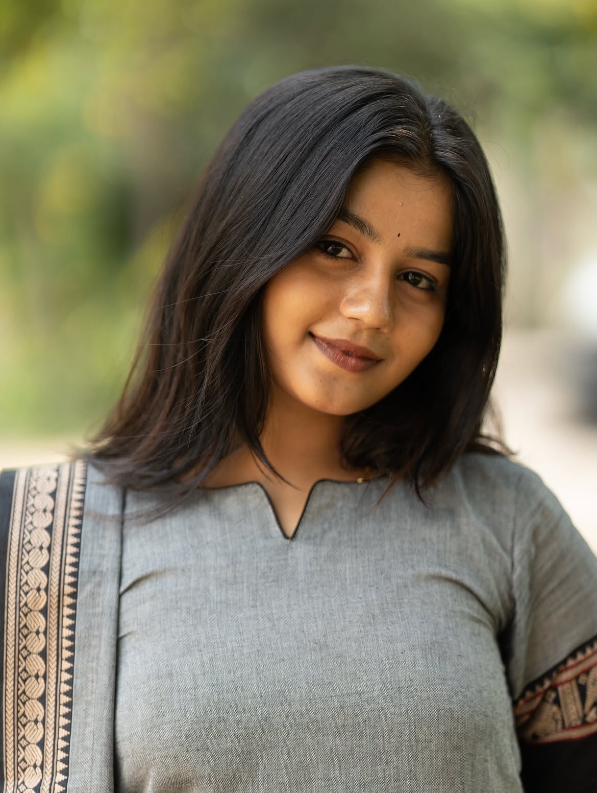 Tuhini Grey & Black  narayanpet cotton  top with lininig & dupatta