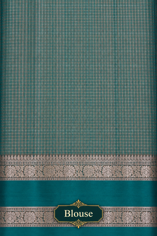 Rust Orange and Teal Fancy Cotton Saree