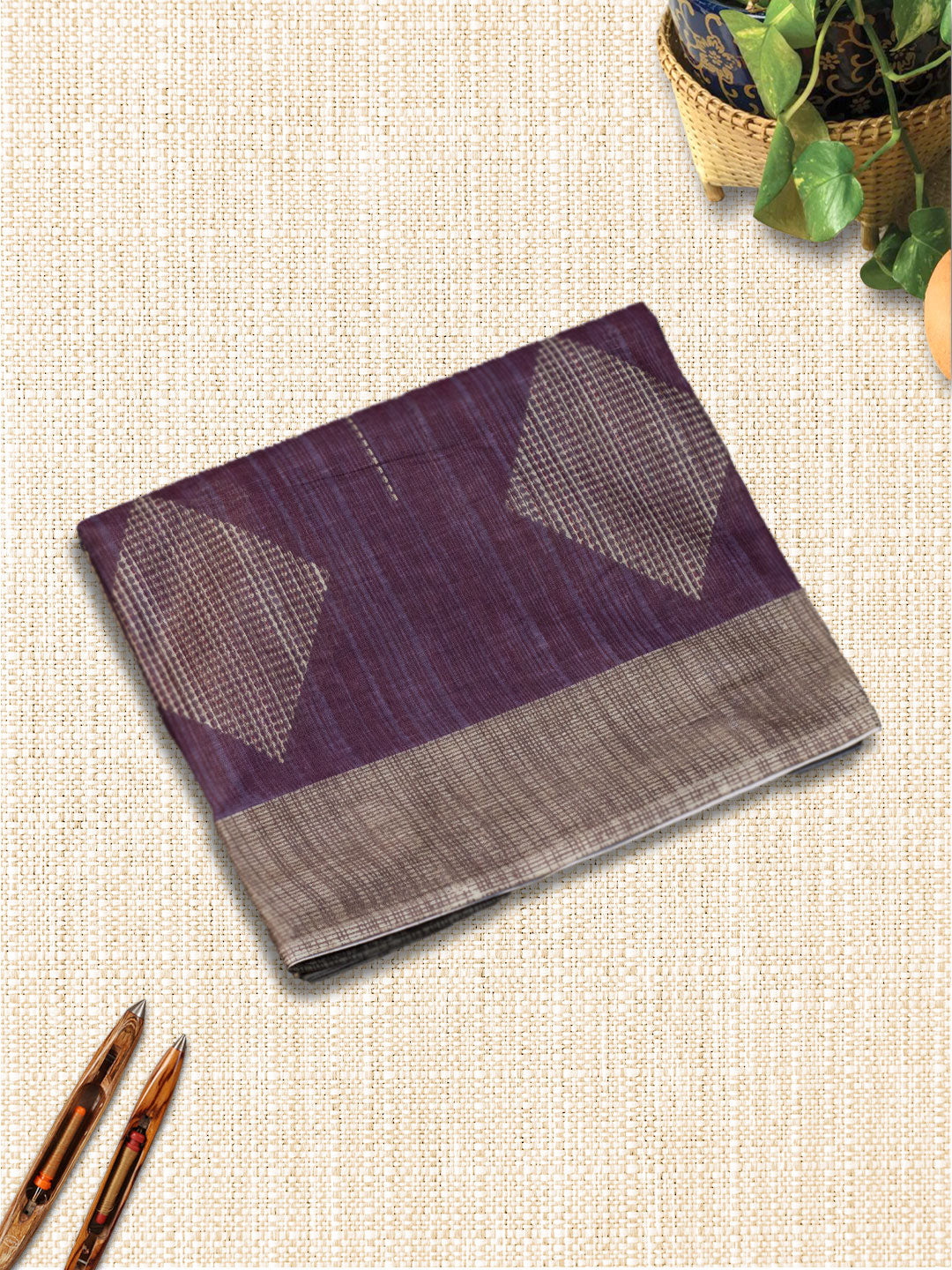 dark-violet-cotton-saree-for-women