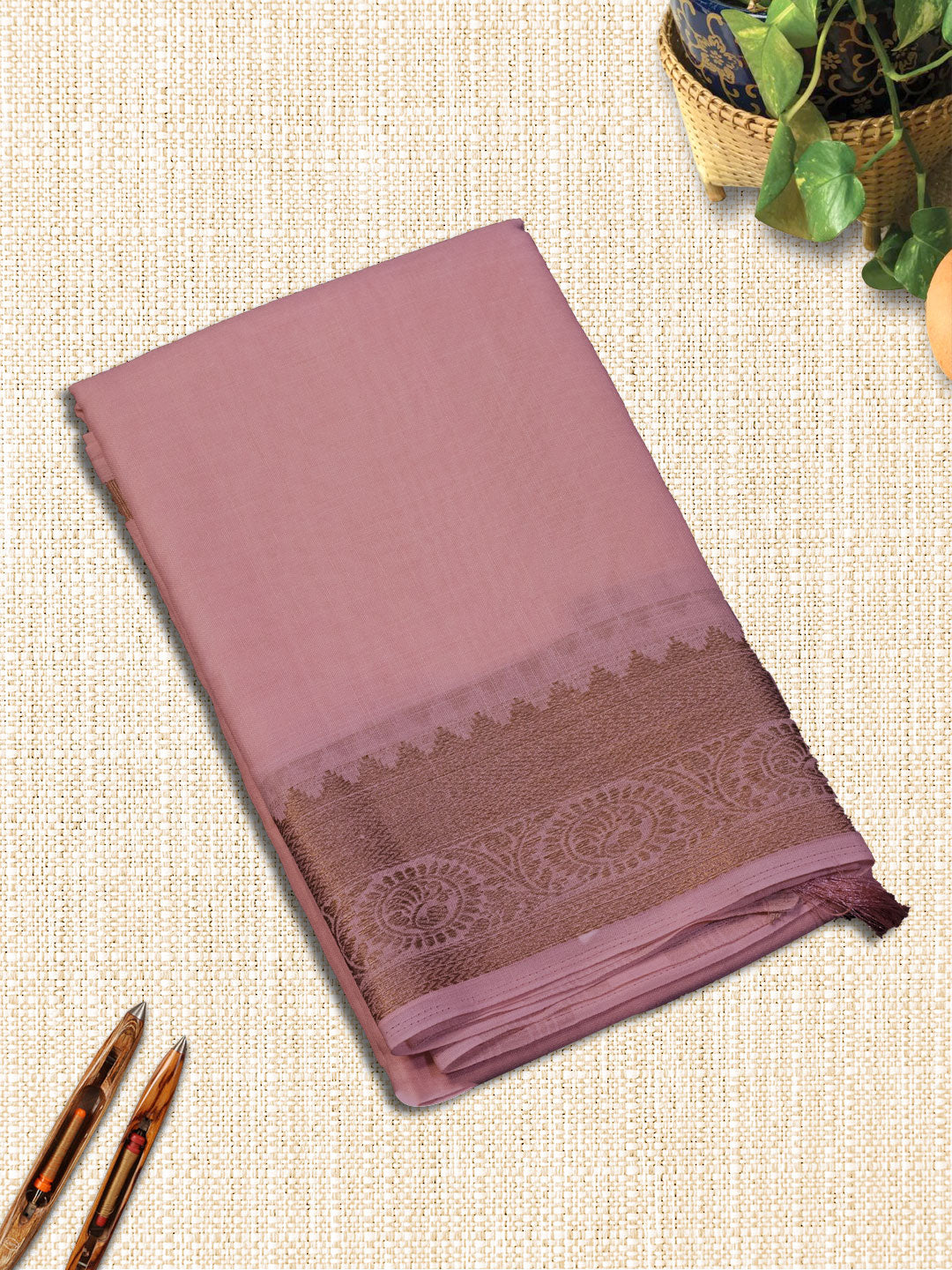 baby-pink-linen-cotton-saree